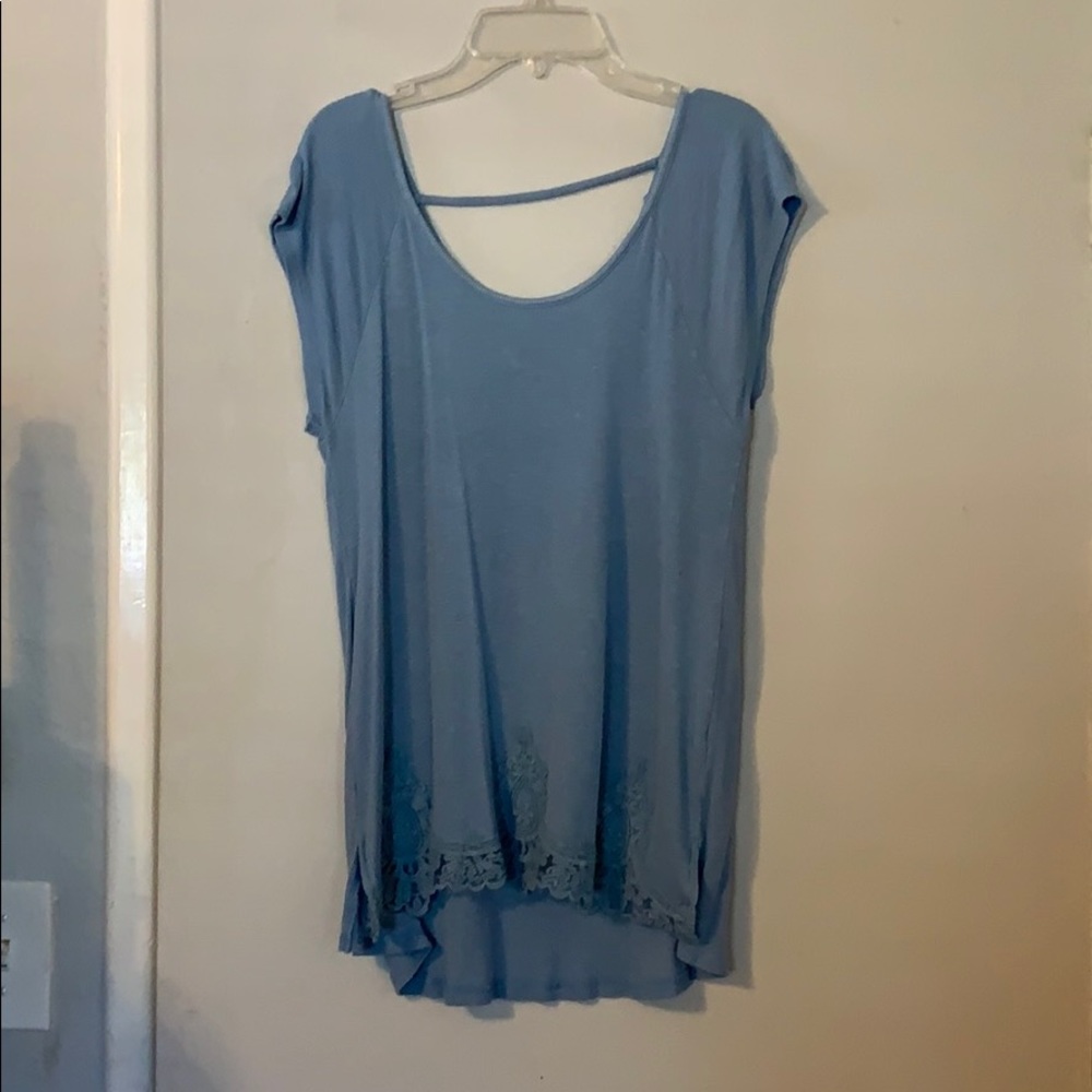 Light blue top